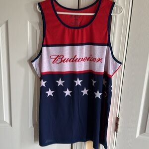 Budweiser Patriotic Red White Blue Tank, XL